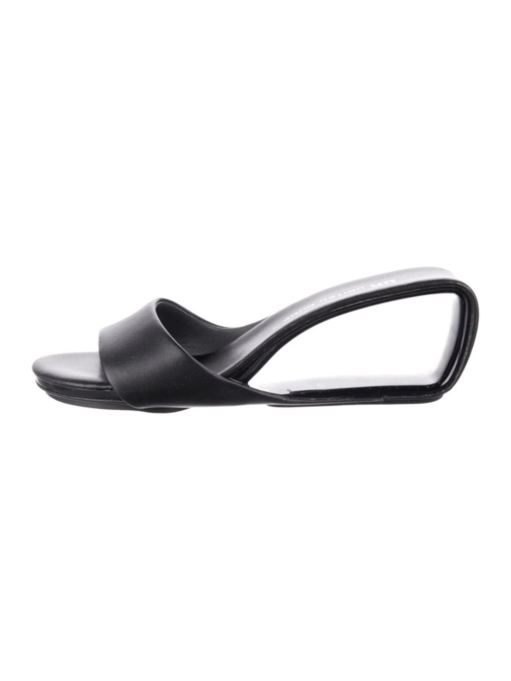 United Nude Mobius Mid Loop Heel Sandals Black Leather 39 Artsy Avant Garde